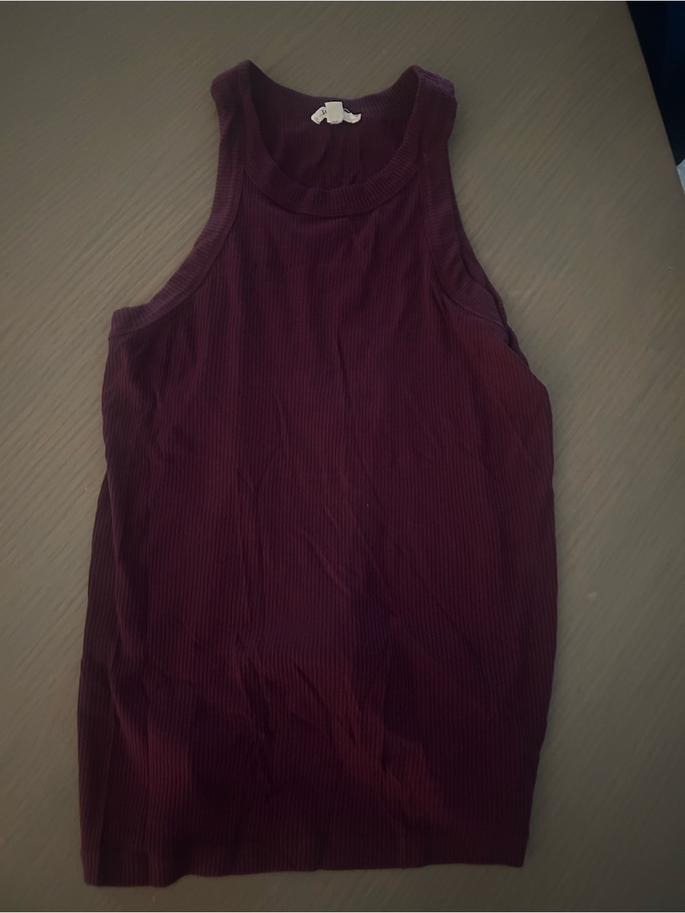 Wesley Sleeveless Ribbed Tank Top - Burgundy